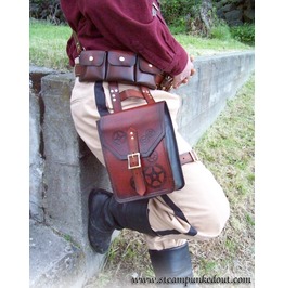 Antiqued brown leather thigh pouch_purses & handbags_6
